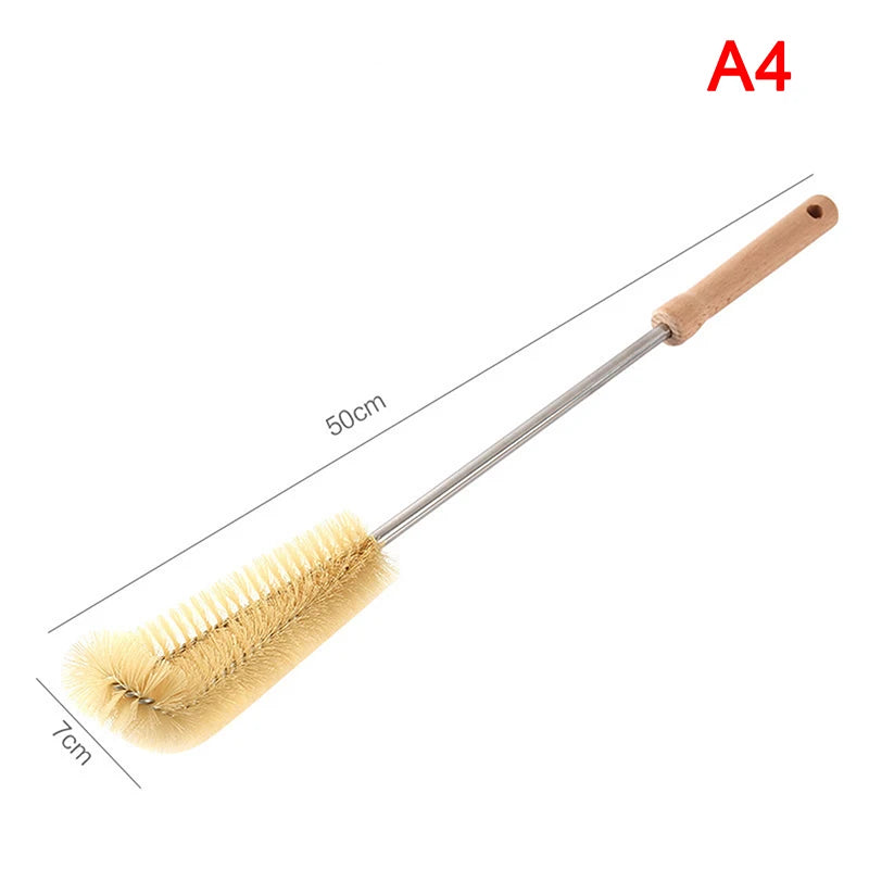 Wooden Long Handle Bottle Cleaning Brush Cup Scrubber