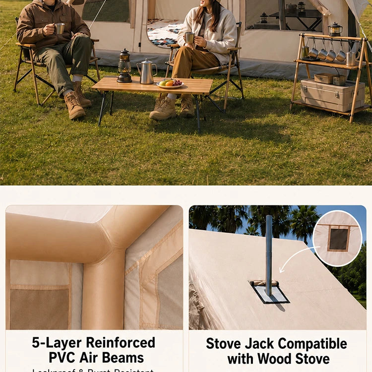 Sonuto 3m Air Tent 4-6 Person Stove Jack