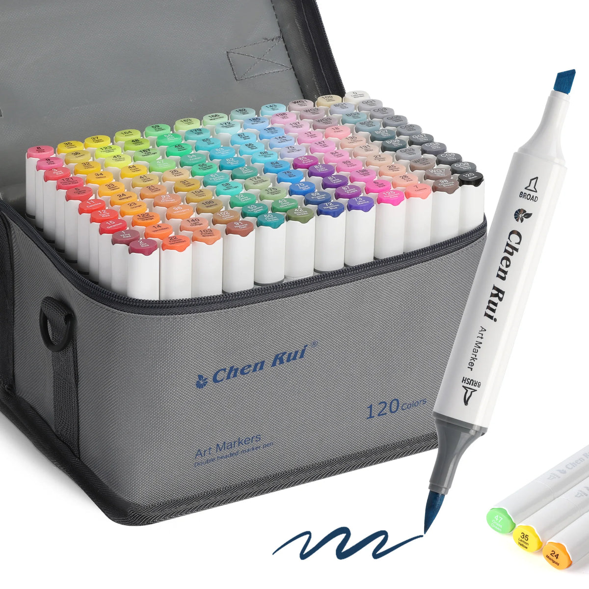 Chen Rui 48-168 Colors Brush Art Marker Dual
