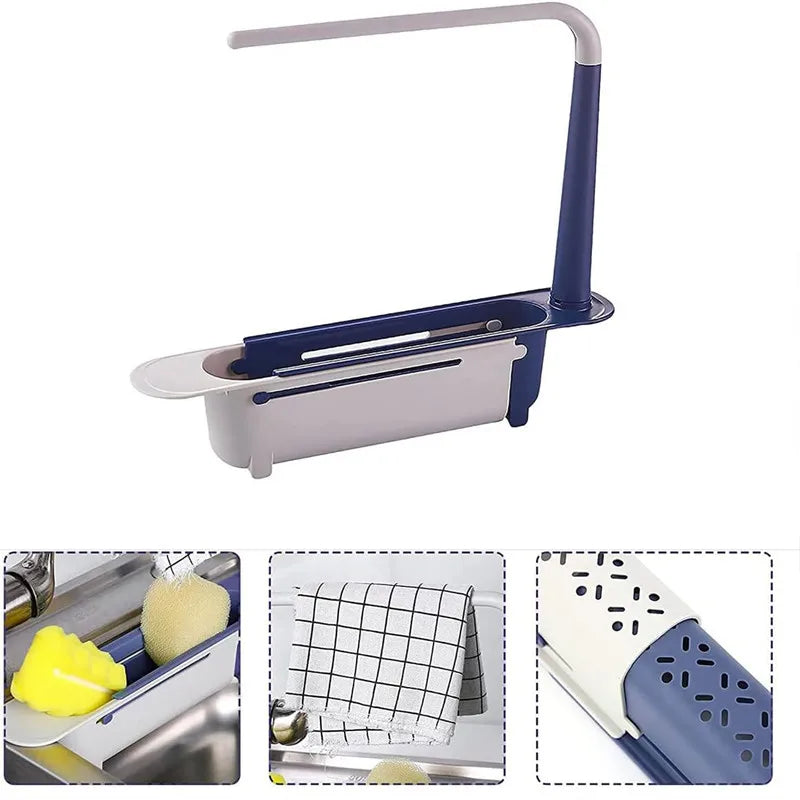 Sink Drain Rack Telescopic Sink Shelf Sinks Organizer