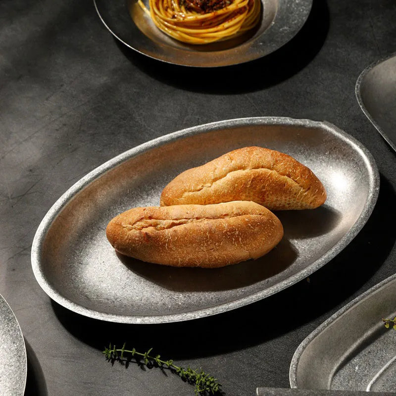 304 Stainless Steel Dining Plate Oval Bone Dish