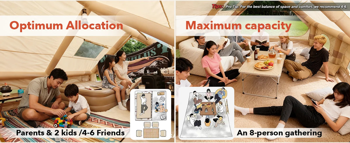 Inflatable Tent 6-8 Person Blow Up Air Tent