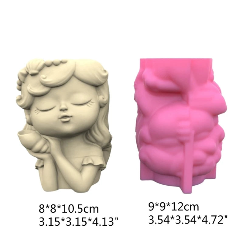 Flower Pot Silicone Mold Angel Girl Succulent Planter