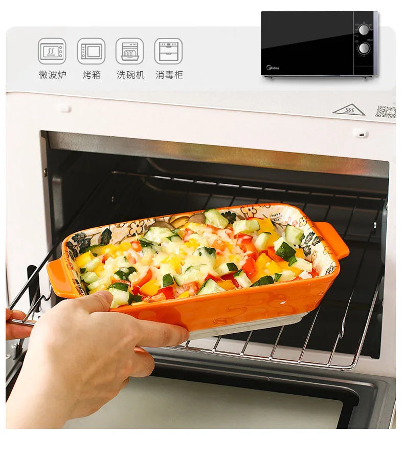 Ywdl Ceramic Baking Dish Roasting Lasagna Pan Rectangular