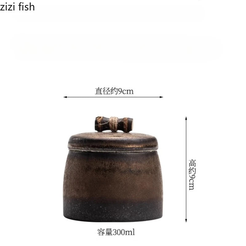 Small Sealed Jar Ceramic Tea Jar Tea Caddy