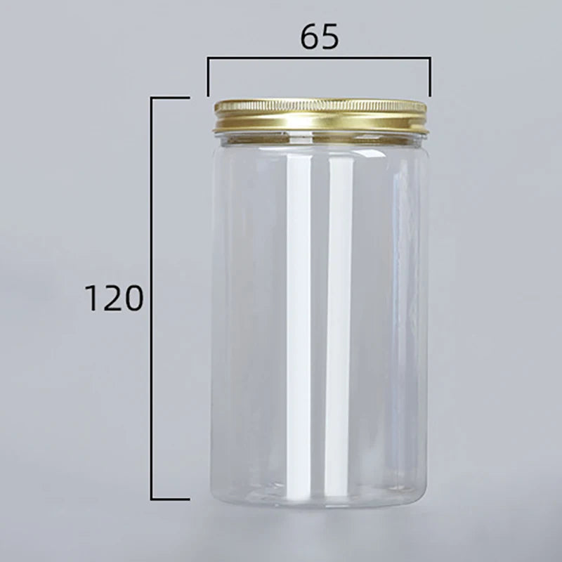 Transparent Sealing Jar Aluminium Screw Lids Organizer Storage
