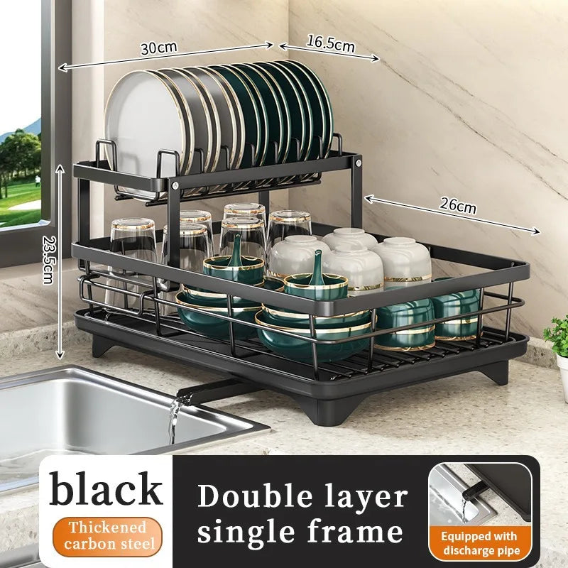 Dish Drying Rack Adjustable Stainless Steel Cutting Board