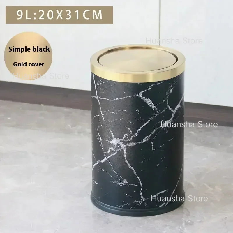 Stainless Steel Trash Can Gold Bathroom Bedroom Recycle