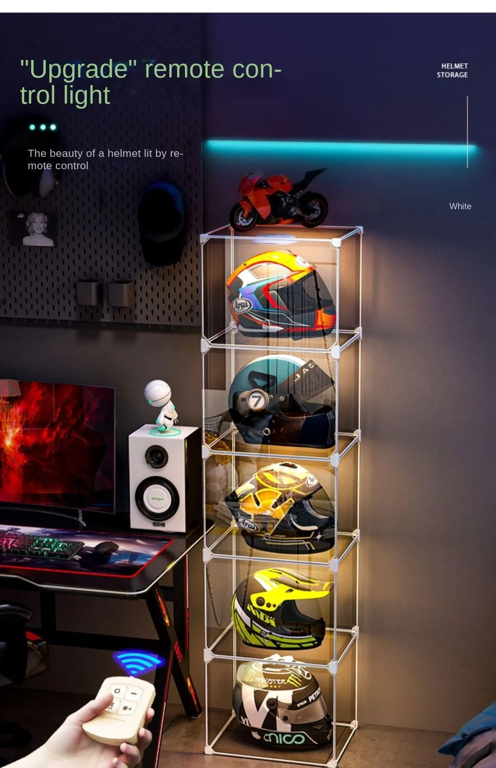 High Face Value Motorcycle Helmet Dustproof Storage Rack