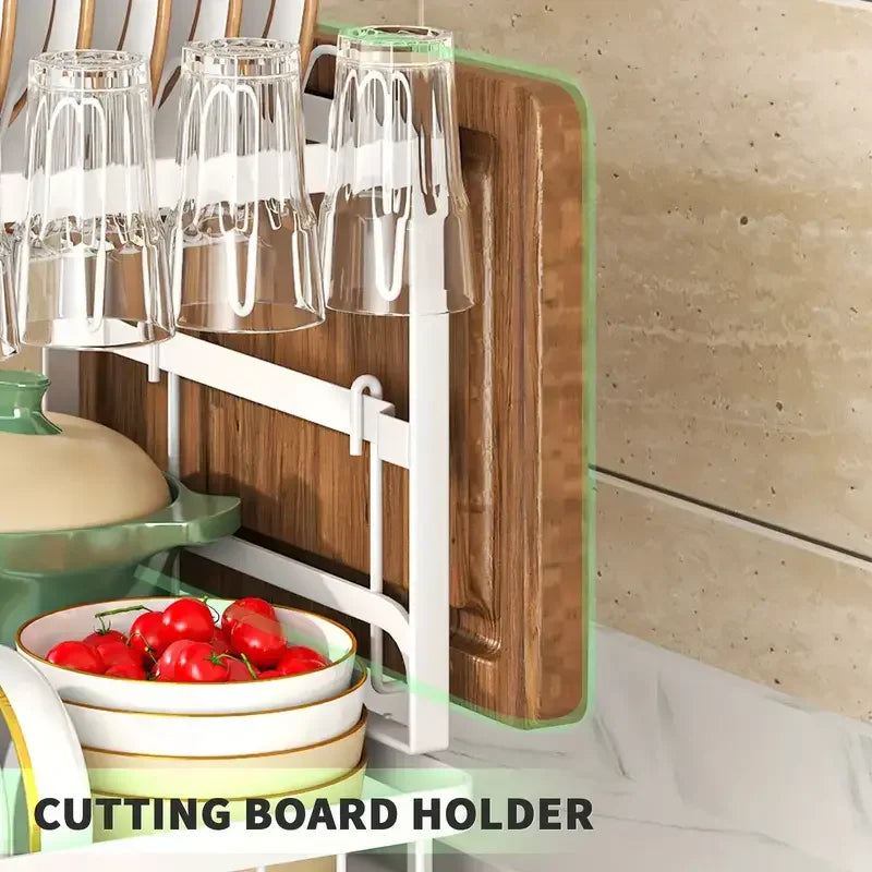 Countertop Dish Drying Rack Space Saving Organizer Utensil