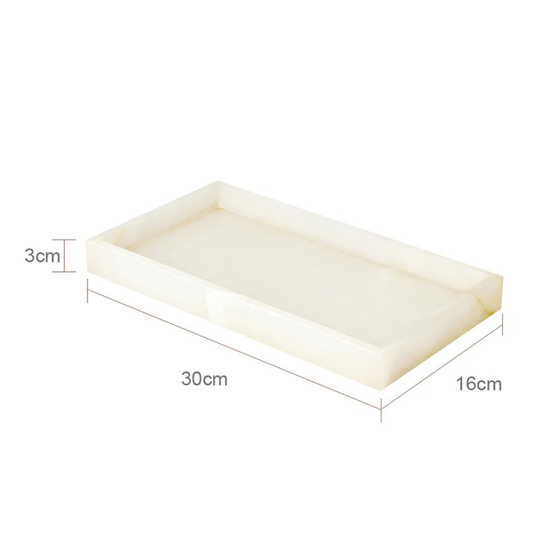 White Onyx Natural Marble Bathroom Luxury Soap Dispenser