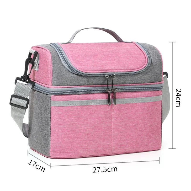 Oxford Large Capacity Cooler Bag Waterproof Zipper Thermal