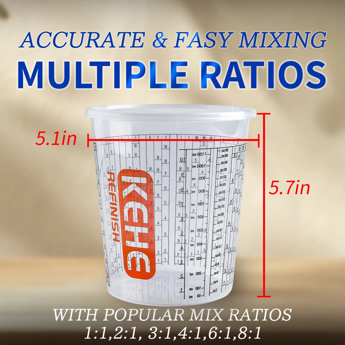 15pcs Disposable Measuring Cups Stirring Sticks Transparent