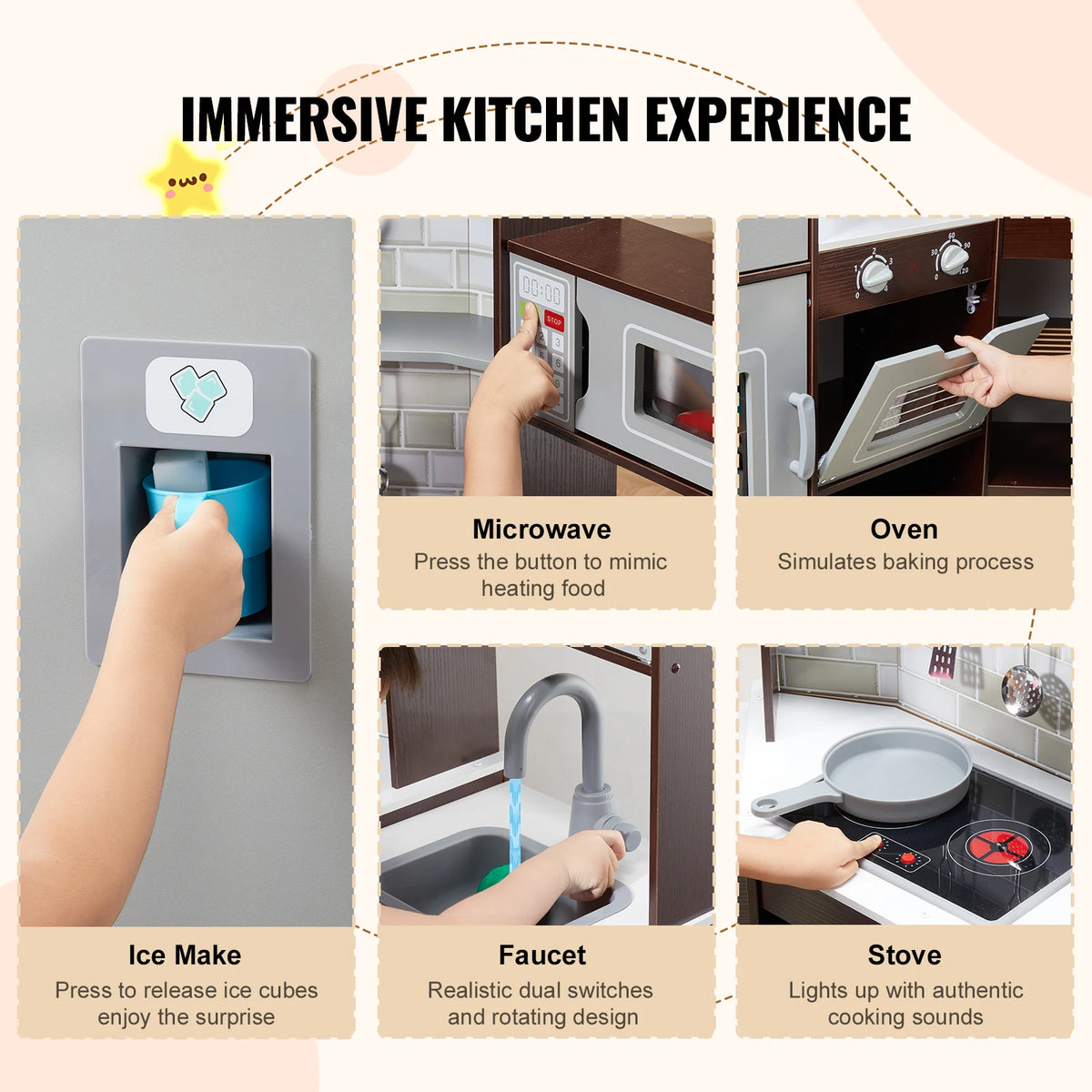 Succebuy Play Kitchentoys Children Kitchenware Ice Maker Kids