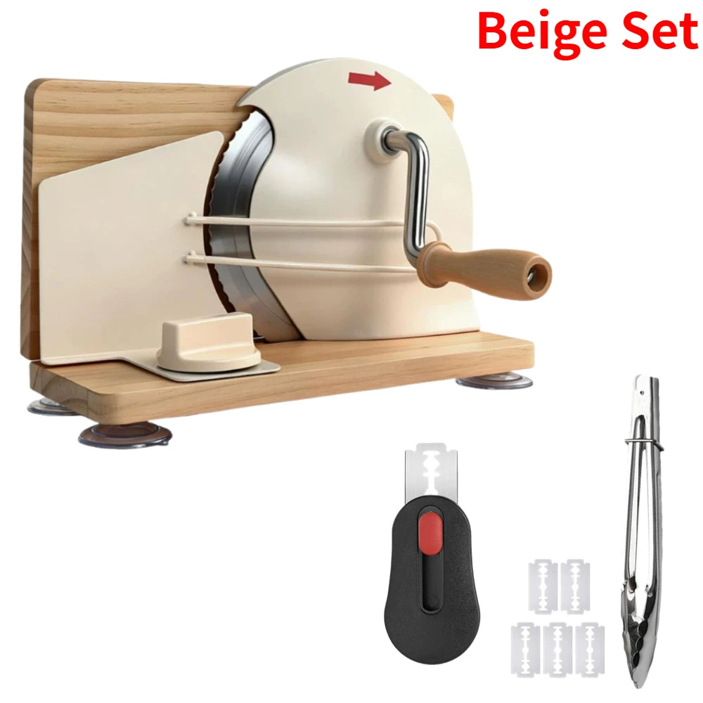 Hand Crank Bread Slicer 5-20mm Adjustable Thickness -
