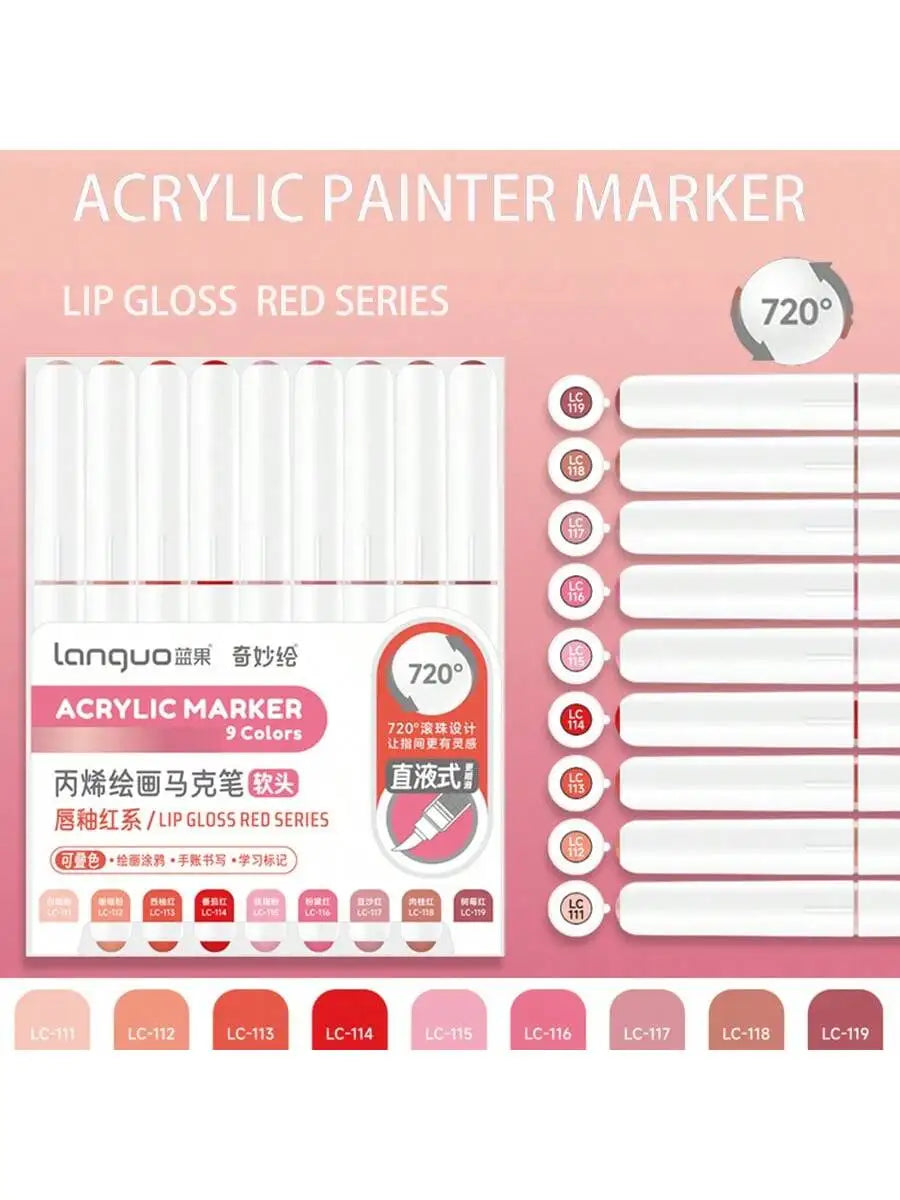 Languo 45-171 Colors Soft Brush Acrylic Marker Pen
