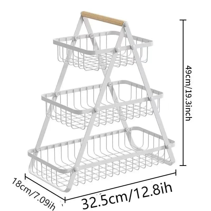 2/3 Tiers Countertop Fruit Basket Fruit Bowle Basket