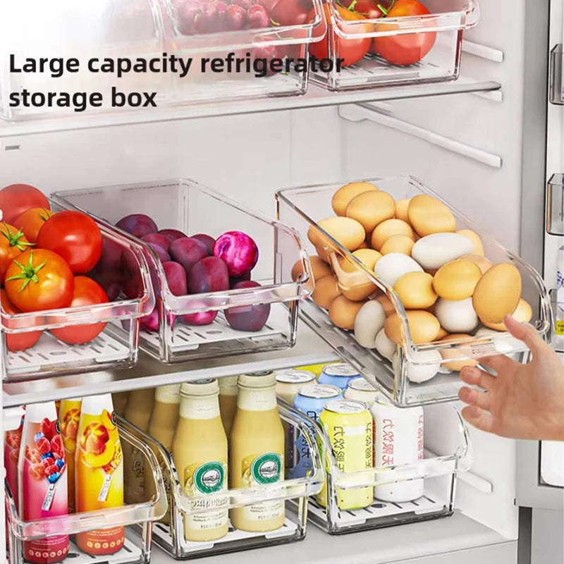 Refrigerator Organizer Bins - Clear Plastic Container Drawer