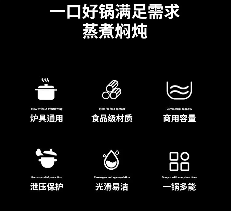 3-In-1 Safety Commercial Pressure Cooker Explosion-Proof Valve &
