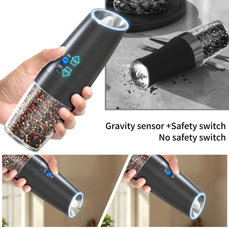 Usb Rechargeable Electric Salt Pepper Grinder Adjustable