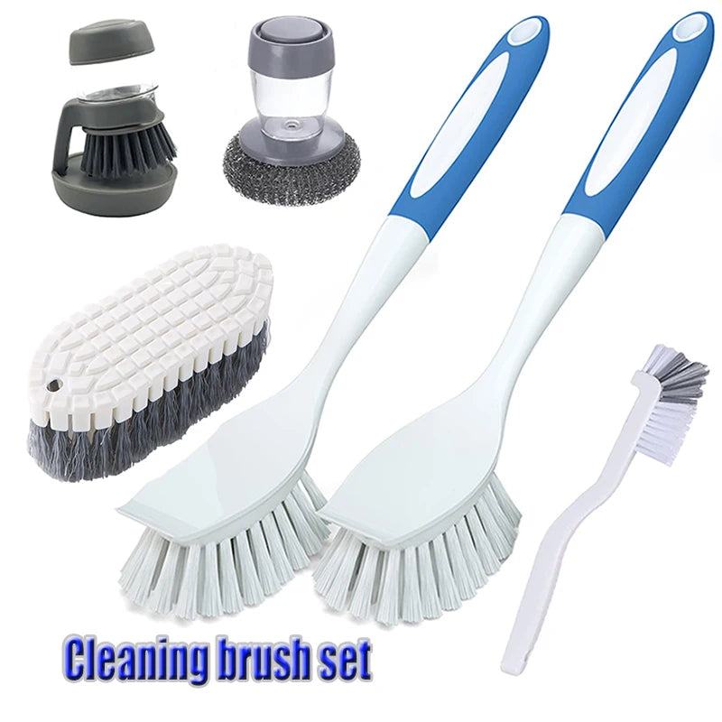 2/4/5/6pcs Cleaning Brush Pad Set Dish Scouring Pad for Cleaning Scouring Pad Kitchen Scrub Brush & Bendable Cup Brushes Dish