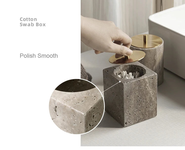 Grigio Travertino Bathroom Sets Vintage Marble Soap Holder