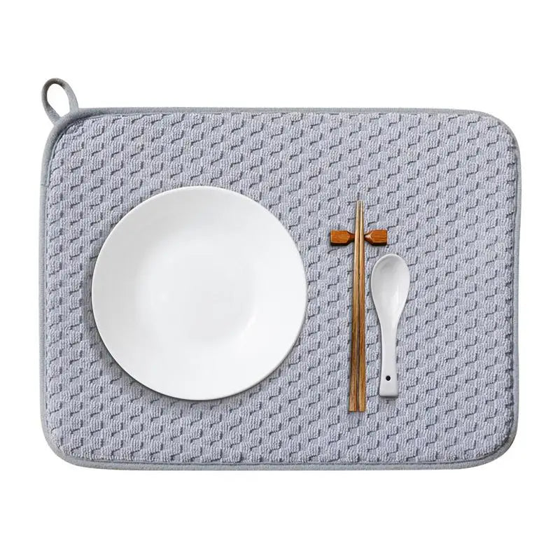 Dish Drying Pad Slip Resistant Dishwashing Mat Waterproof