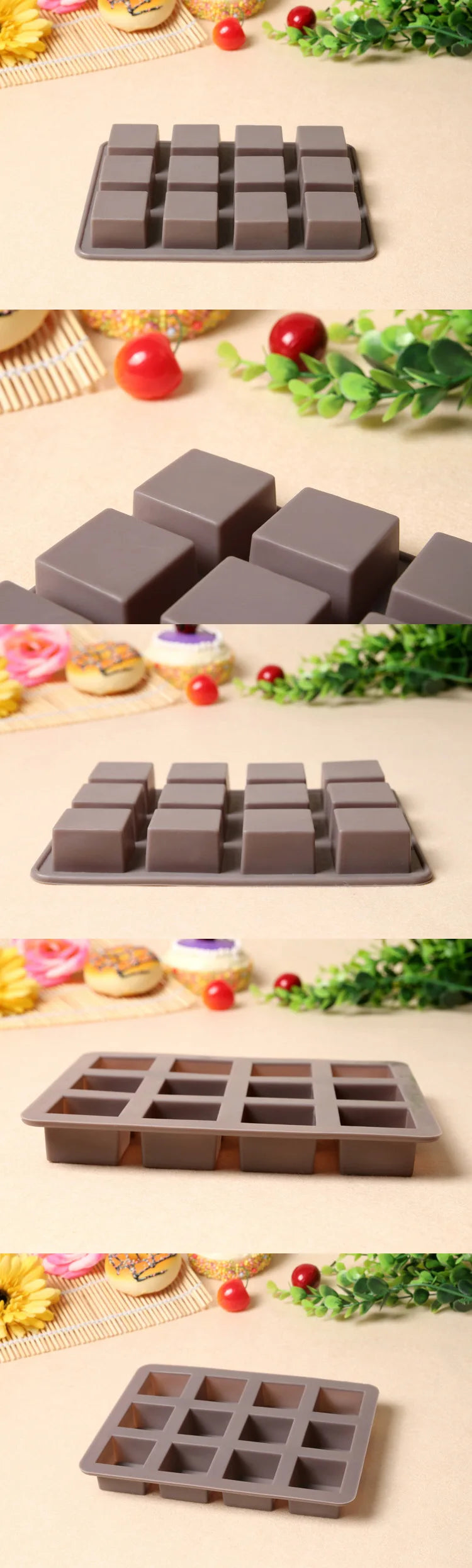 12 Squares Cake Cupcake Chocolate Baking Tray Fondant