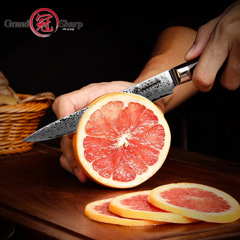 Grandsharp Inch Utility Damascus Knife 67 Layers Japanese