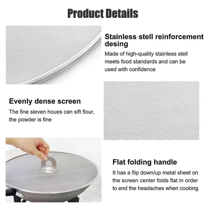 Dia 25/29/33cm Stainless Steel Splatter Screen Mesh Pot