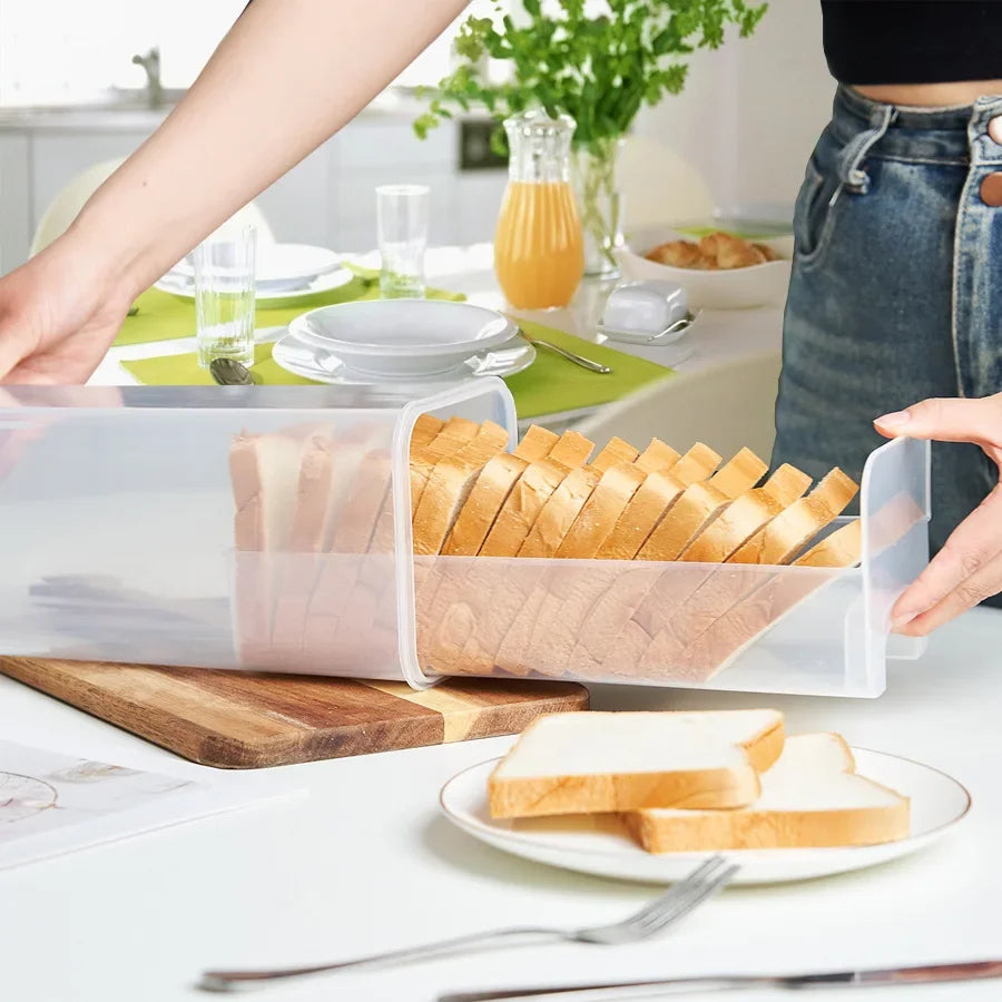 Bread Loaf Container Clear Airtight Bread Box Lid