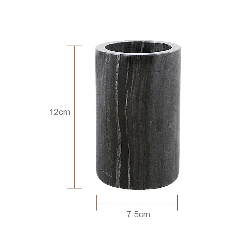 Black Natural Marble Stone Bathroom Luxury Toothbrush Holder