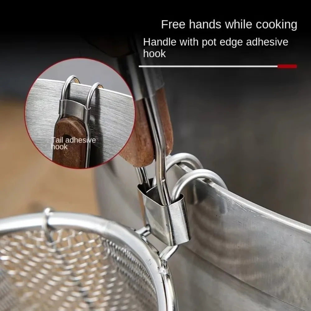 Durable Thickened Stainless Steel Funnel Wooden Handle Pasta