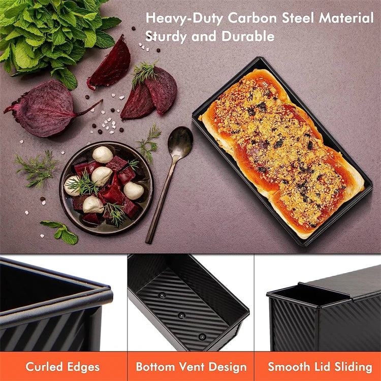 Lmetjma Pullman Loaf Pan Lid Lb Non-Stick Bread