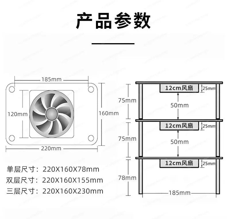 Mesh Design Cooling Rack 12cm Usb Fan -