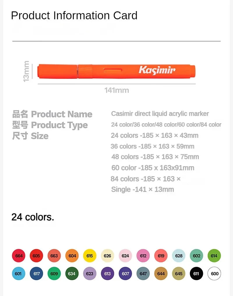 Kasimir 84/24 Direct-Liquid Acrylic Marker Soft Brush Paint