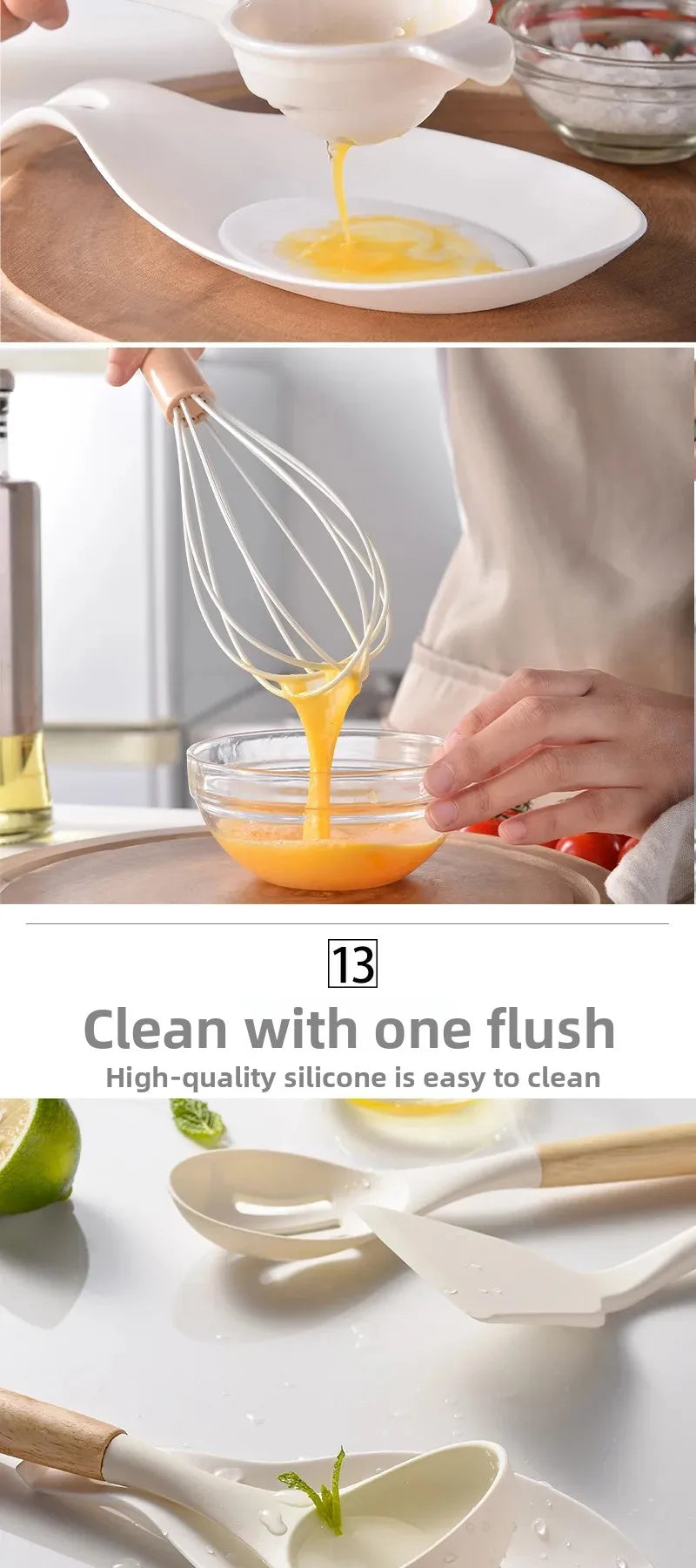 12pcs Silicone Utensils Non-Stick Cookware Spatula Shovel Egg