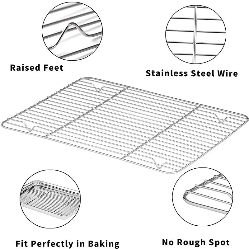 Rectangular Stainless Steel Grill Cookie Baking Pan Removable
