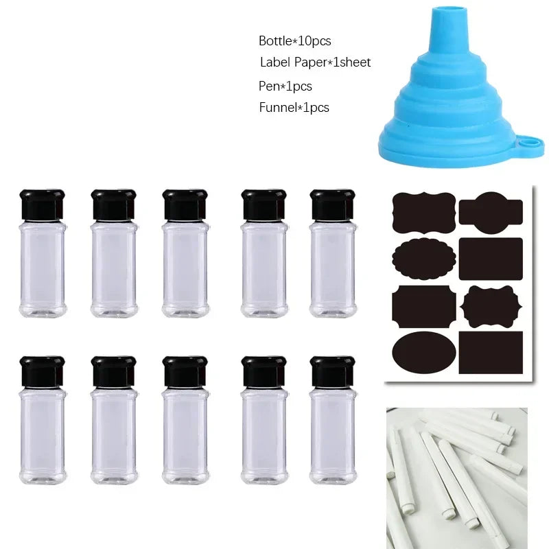5-20pcs 100ml Plastic Jars Spices Salt Pepper Shakers