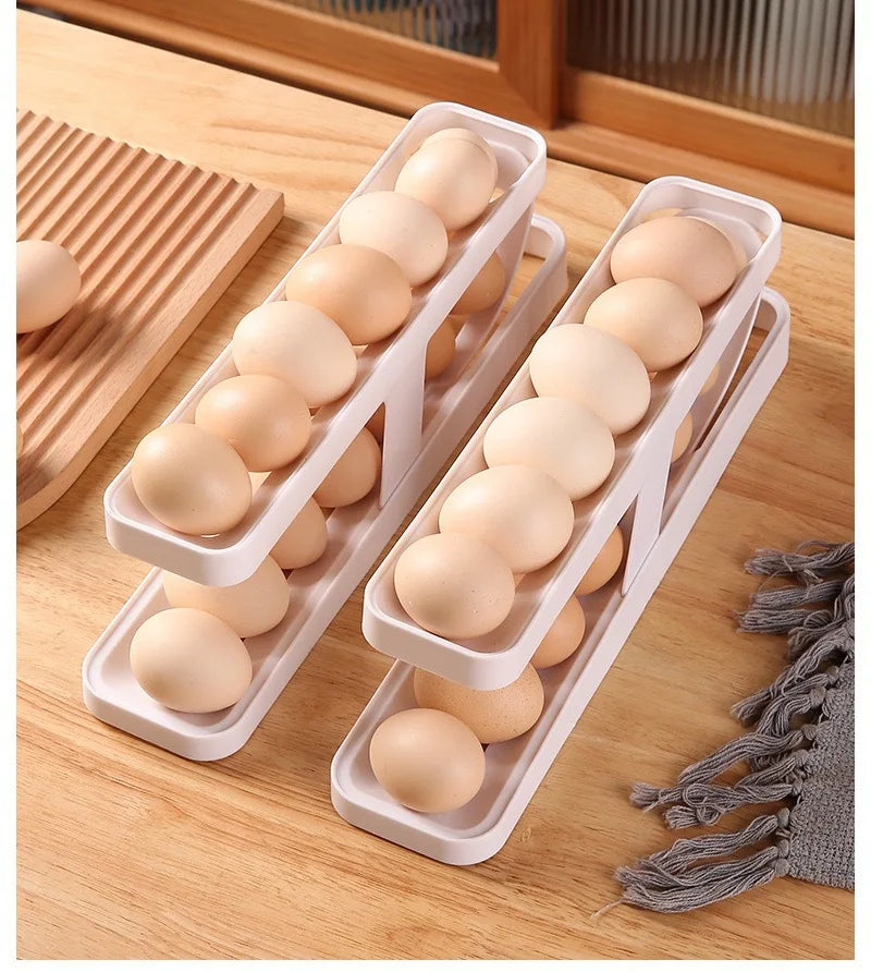 2-3 Tier Rolling Egg Storage Container Refrigerator Holds