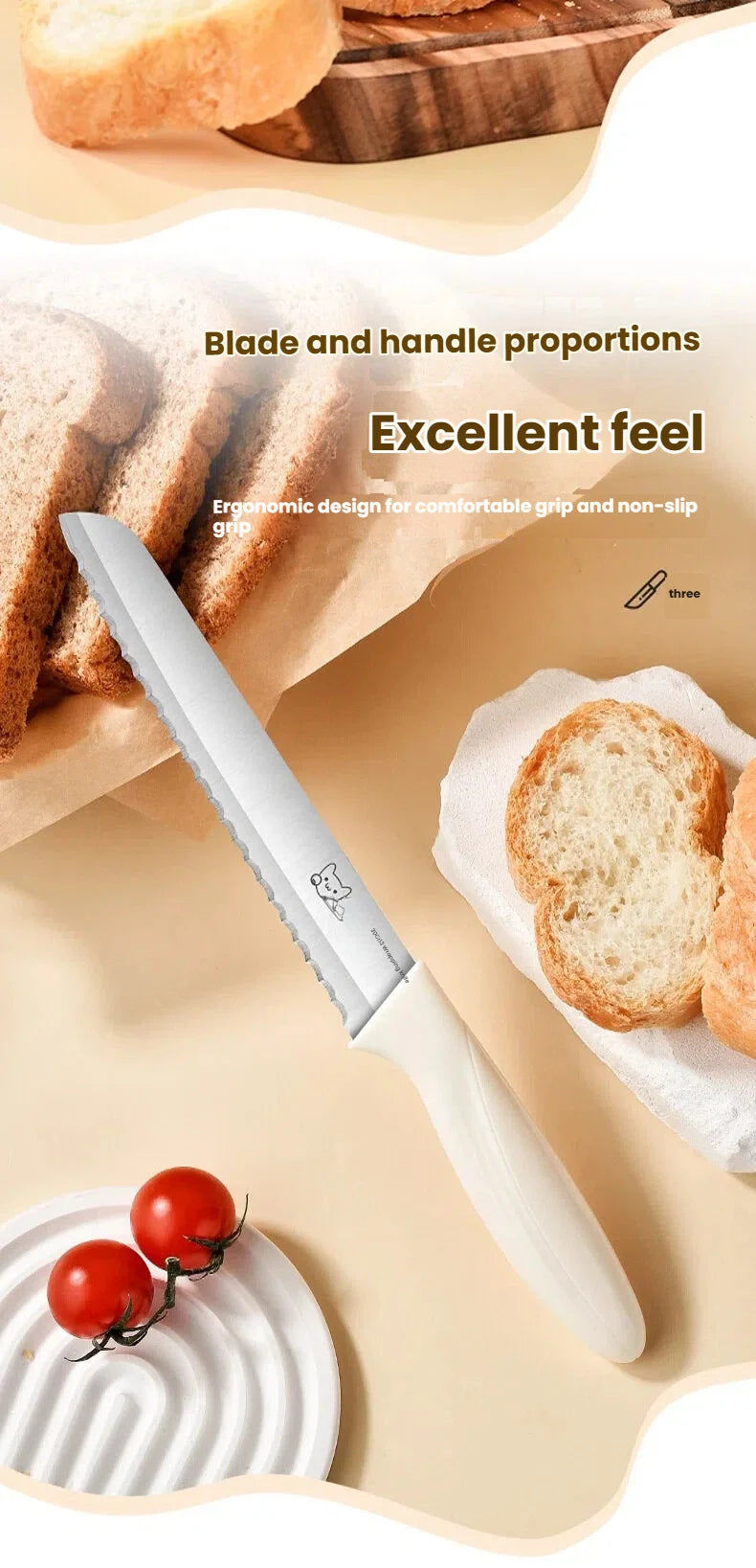 Bread Knife Serrated Edge Sandwich Toast Slicing Knife