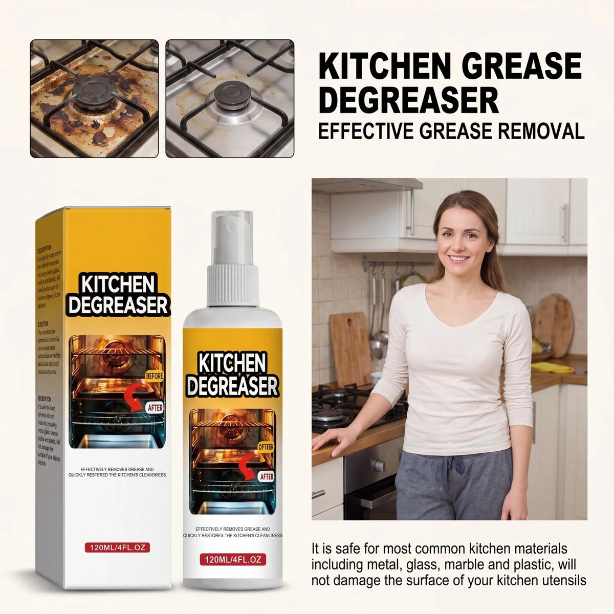 120ml Grease Degreaser Cleaner Effective Oil Stain Remover
