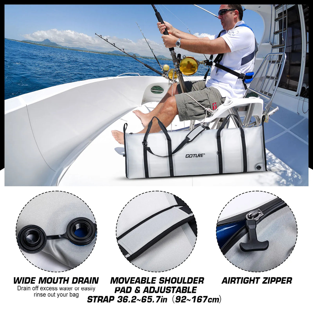 Goture Large Capacity Insulated Fish Cooler Bag Tpu