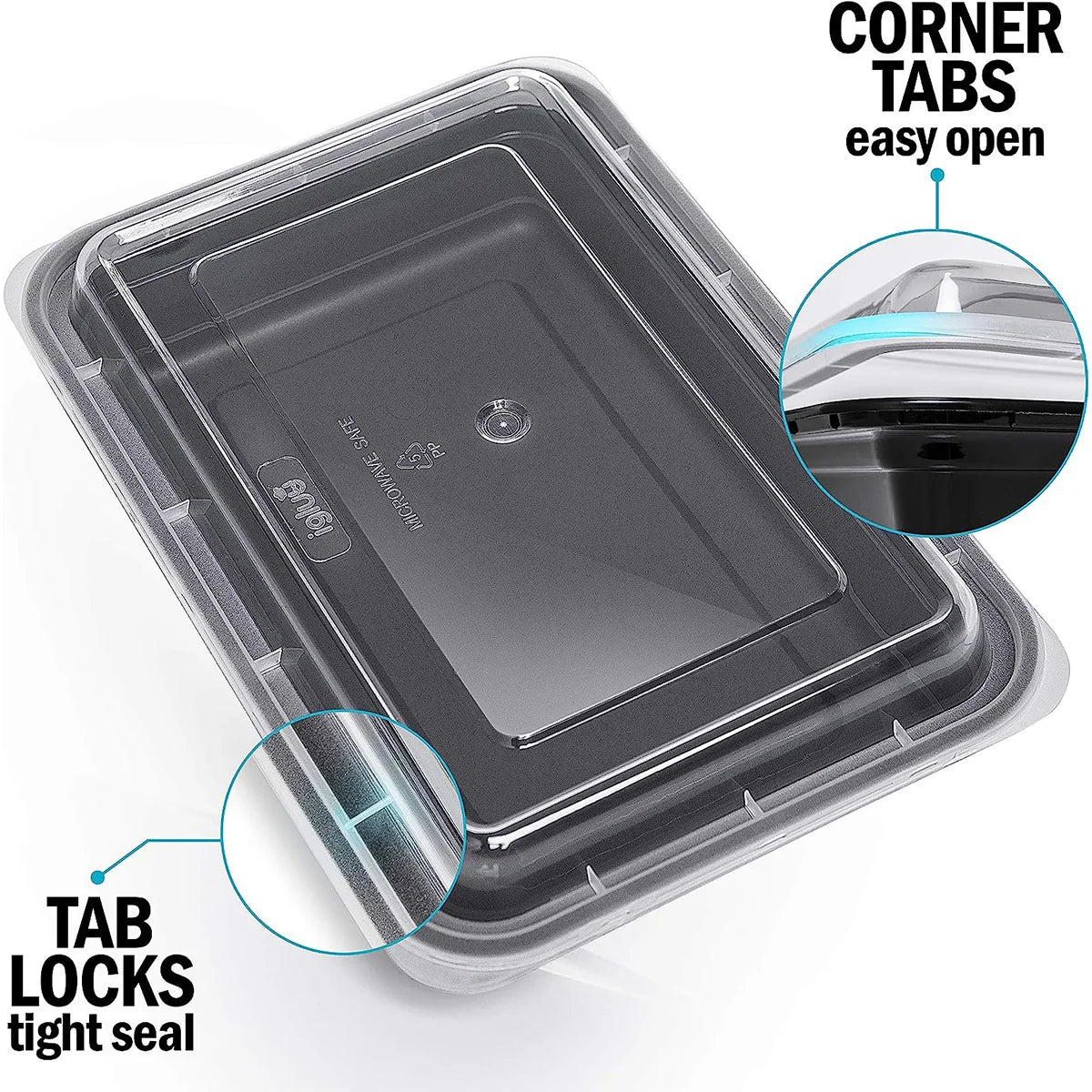 10pcs/Set Meal Prep Containers Compartment Sealed Lid Plastic