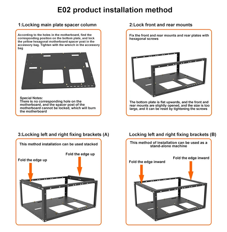 Diy Computer Motherboard Case Rack Aluminum Frame Chassis