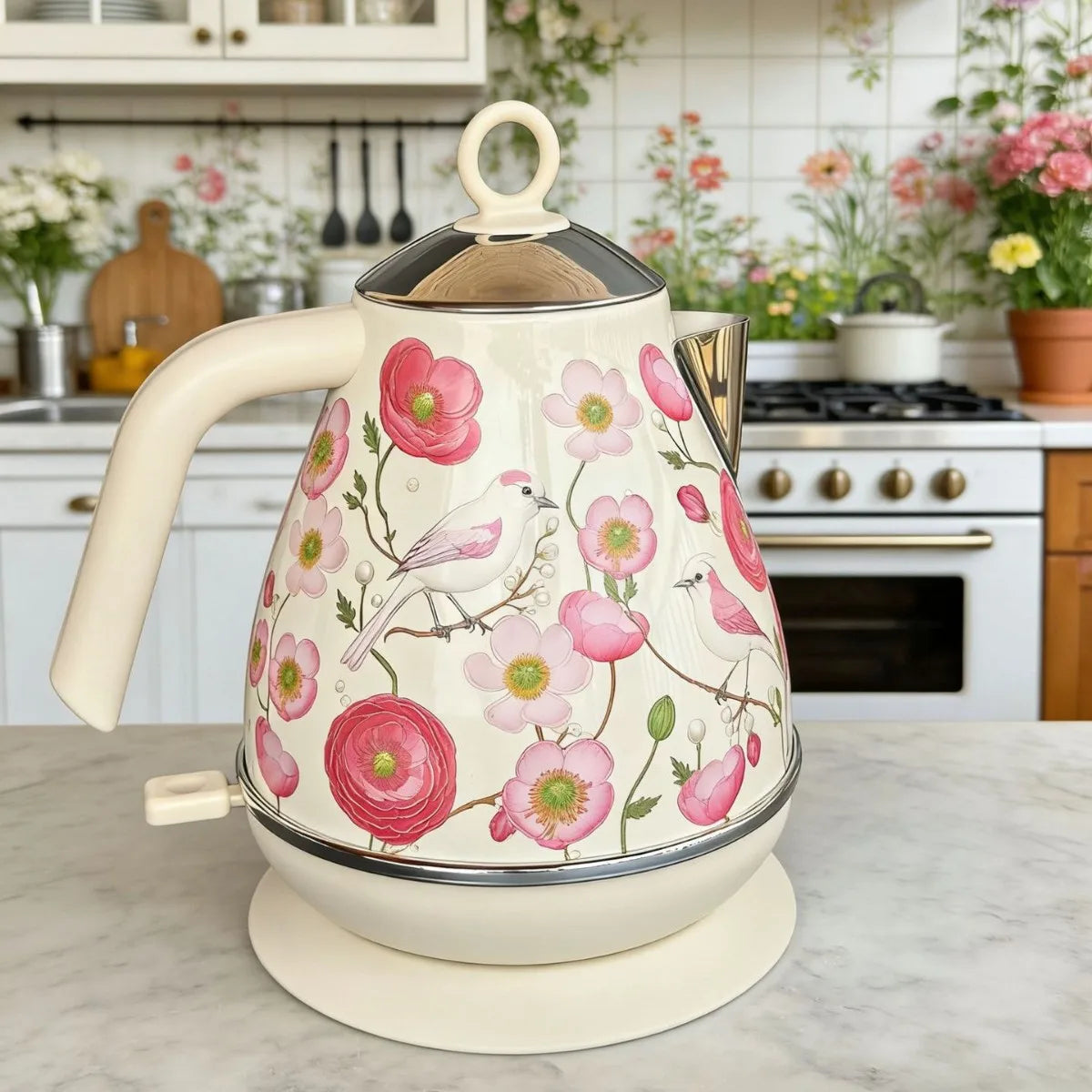 7l Retro Paint Electrc Kettle Temperature Display Boiling