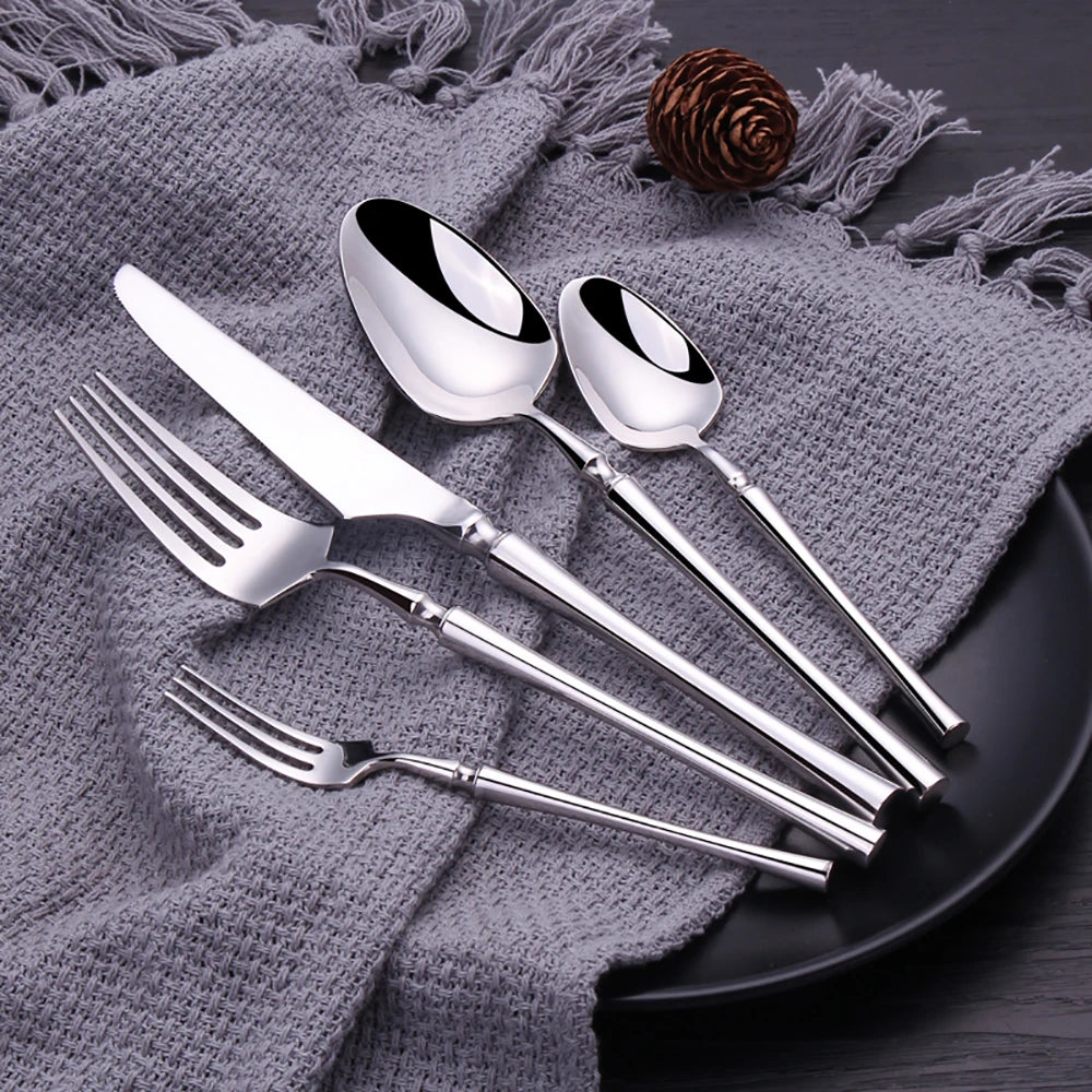 Pieces Knife Fork Spoon Gold Cutlery Complete Stainless