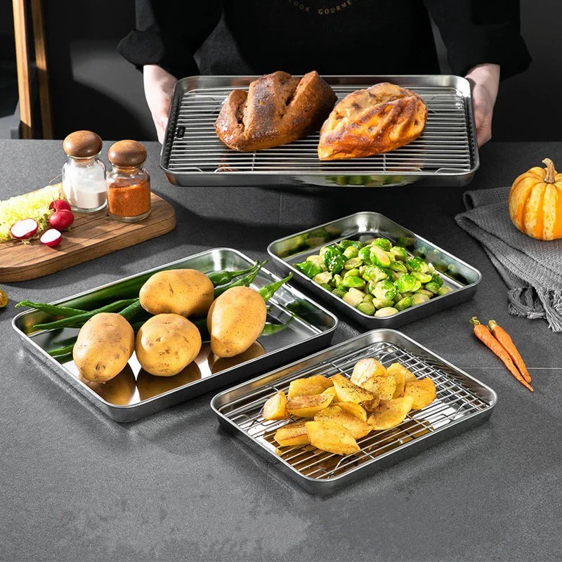 Stainless Steel Baking Tray Removable Cooling Rack Non-Stick