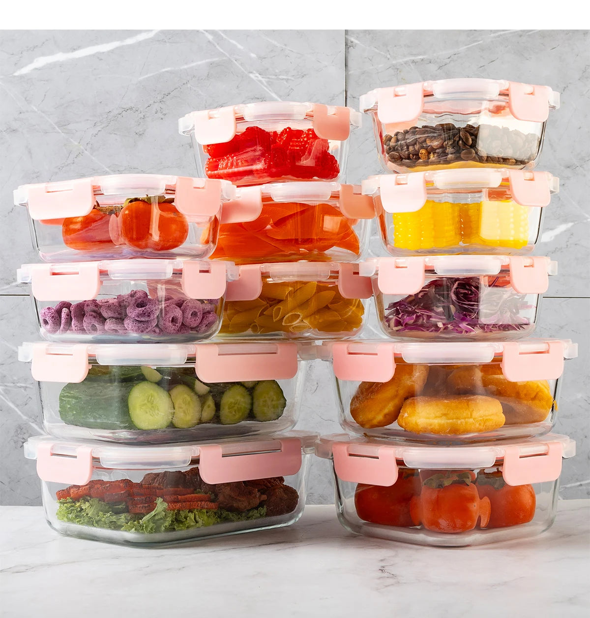 16-Piece Glass Food Storage Containers Leakproof Airtight