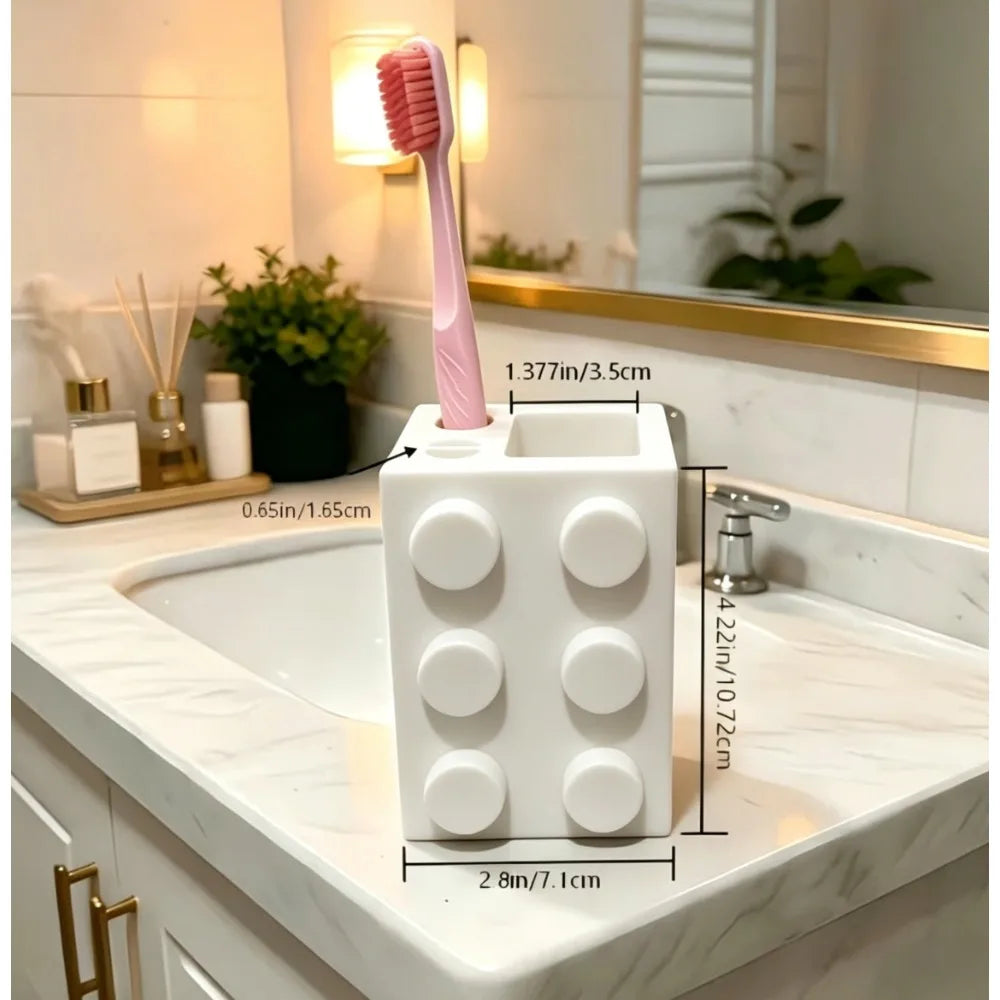 Cute Building Block Toothbrush Storage Rack Multi-Purpose